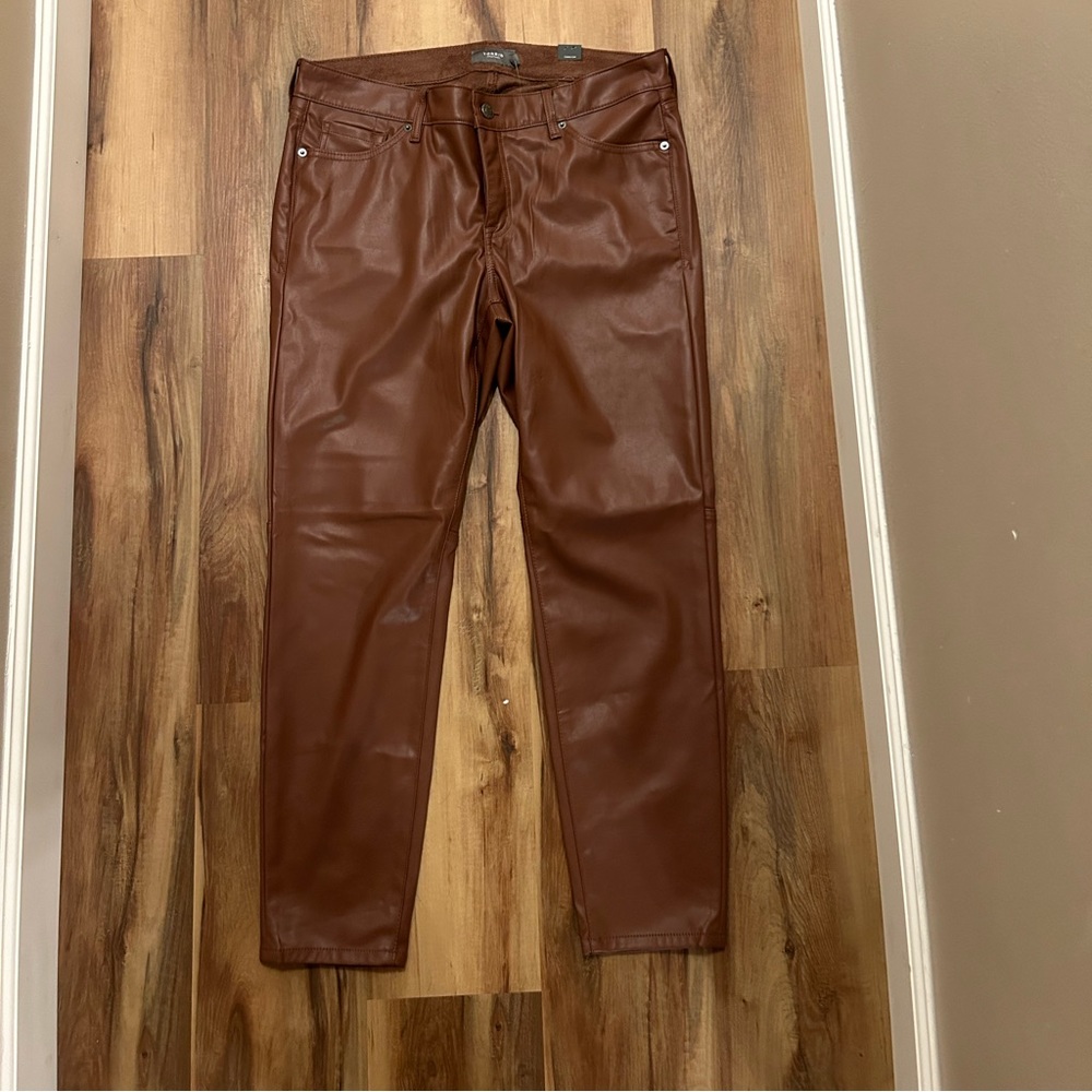 Brown leather pants- Torrid- 14 tall